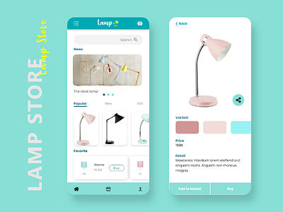 Lamp store app art branding design flat icon illustration redesign typography ui ux web website
