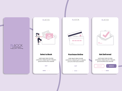 On Boarding Flo Book app art branding design flat illustration logo ui ux