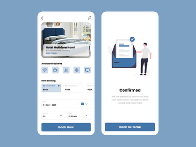 Booking Hotel app art design flat redesign ui ux