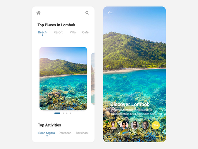 Discover Lombok app branding design graphic design illustration redesign ui