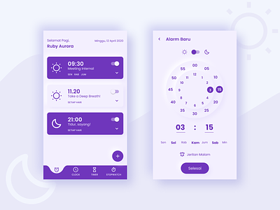 Mobile Alarm in Bahasa app design ui ux