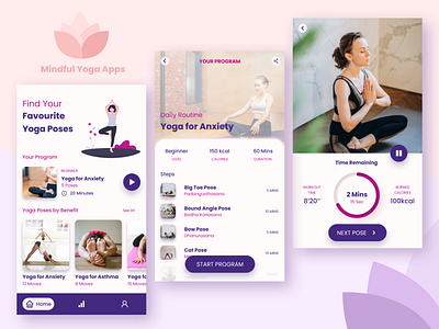 Yoga Workout - Mobile Apps app design ui ux