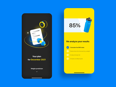 Personal training App | Concept app blue coach color fitness training yellow