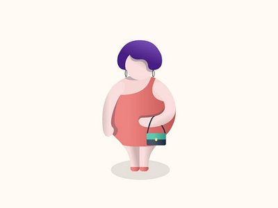 Fat lady illustration.