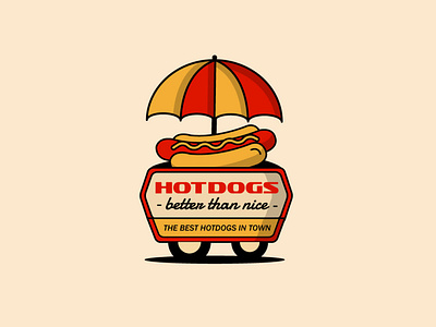 Hot Dogs cart logo, isn't it better than nice? clean design illustration logo minimal