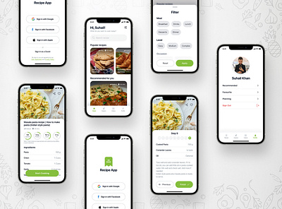 Recipe App app design figma design ios app mobile app recipe recipe app sign in ui design