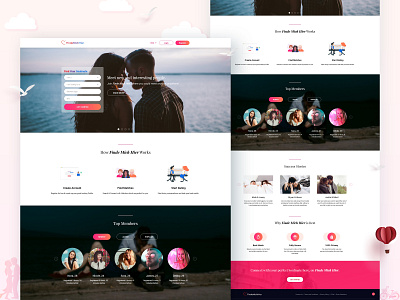 Want to find your soulmate? adobe xd dating landing page love partner ui design ux ux design website design
