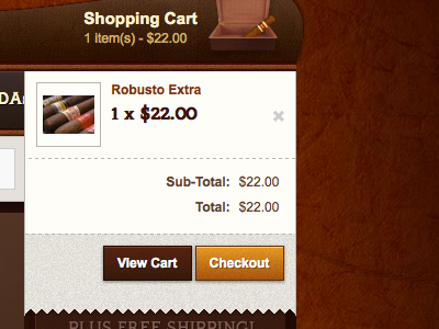 Cigar Cave Shopping Cart shopping cart buttons e-commce checkout cigars wood cigar