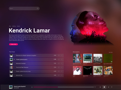 Desktop music app music app player ui