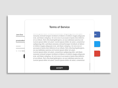 Daily UI Day 089: Terms of Service