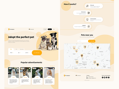 Landing page for adoption of pets