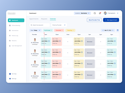 Management platform for clinic in healthcare industry design uiux