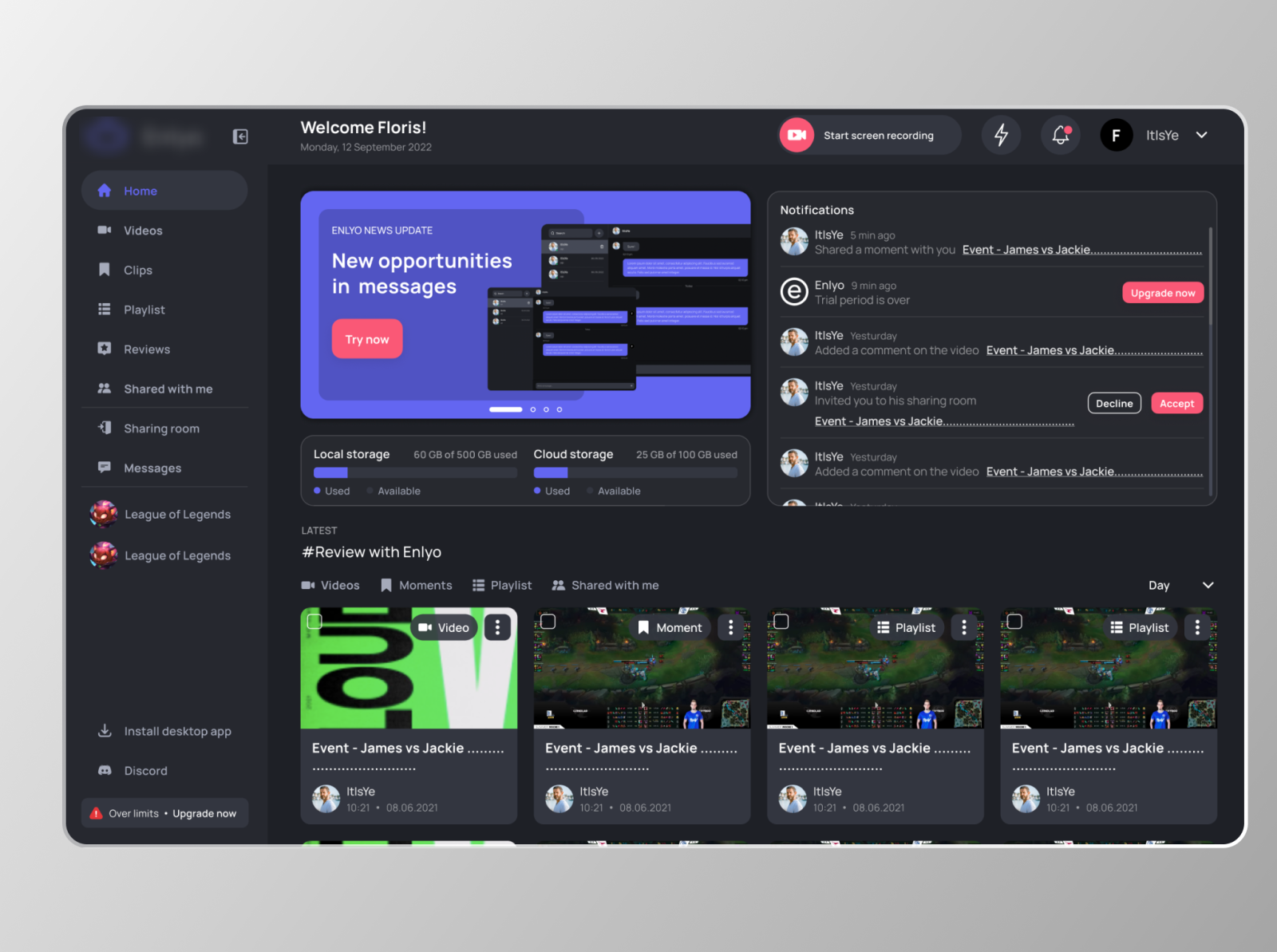 Video hosting / Streaming platform by Angelina Vodianytska on Dribbble