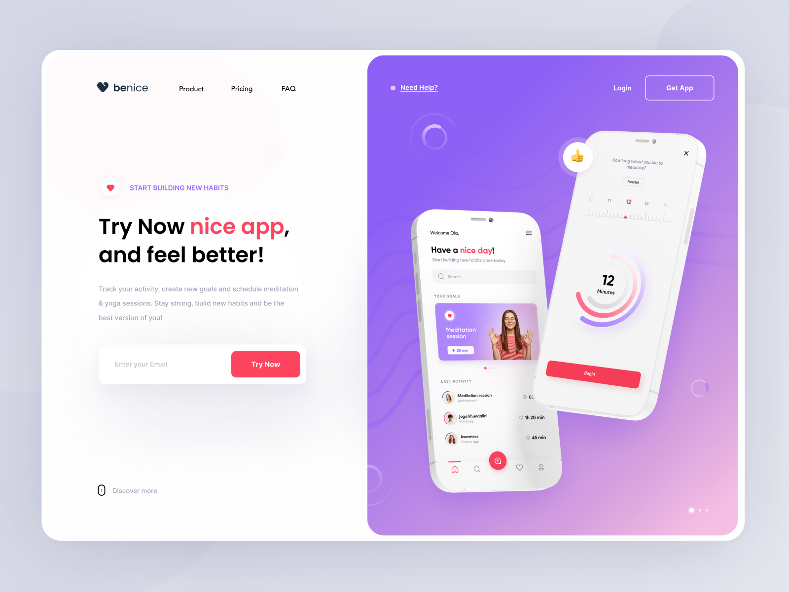 Wellbeing app - concept by Ania Cywińska for visux on Dribbble