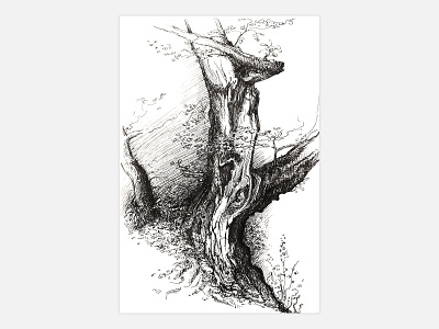 Graphic Drawing, Sketching Art Work, Tree