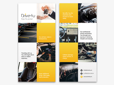 Drive4u brochure car drive drive4u drivers flyer grey yellow