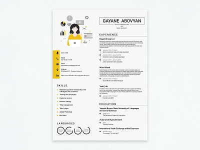 CV/ Resume design cv cv design cv template green resume resume cv yellow