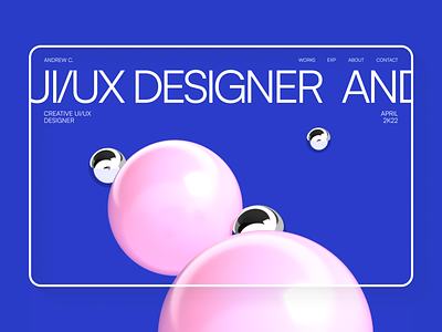 Web design - Hero section 3d design illustration layout portfolio ui ux webdeign
