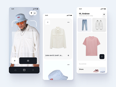 Virtual Wardrobe - Mobile app app clothes design ecommerce fashion figma layout mobile mobile app photo scan shop ui ux