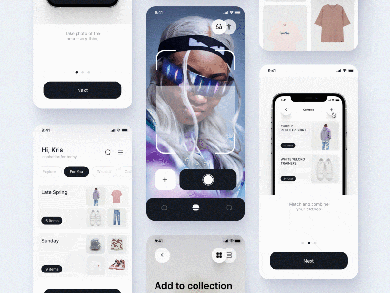 Virtual Wardrobe - Mobile app animation app app design behance branding clothes design fashion figma illustration layout logo mobile app photo scan scanning ui upload ux webdeign