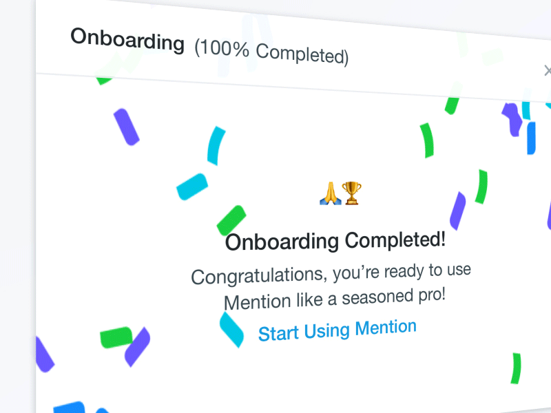 👨‍✈️ Mention Onboarding animation app confetti interface mention onboarding particules sketch tutorial web