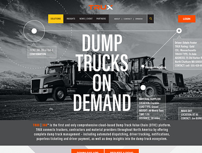 Trucking company website design ui