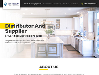 Homepage UI Design for Electrical Company ui