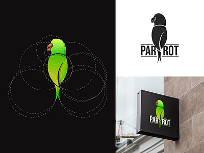 Parrot Logo branding business logo flat golden ratio golden ratio logo icon illustration lettermark logo minimal monogram symbol