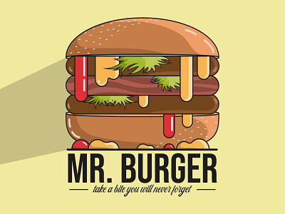 Mr. Burger Illustration adobe illustrator draw burger logo cartoon art concept art digital illustration illustration illustration art illustration design logo design concept vector art vector illustration vector logo design