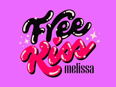 Melissa Free Kiss brazil custom type lettering logo logo design type typography vector