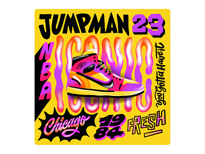 Jumpman chicago iconic jumpman lettering michael jordan nba nike typography