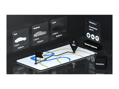 Wheely 3D 3d cinema4d design isometric taxi wheely