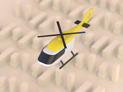 Yandex Air city 3d cinema4d helicopter yandex