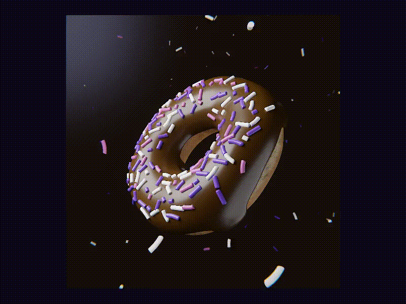 Donut practice 3d animation blender chocolate composition design donut light render sweet