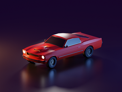 Low Poly Red Mustang 1965