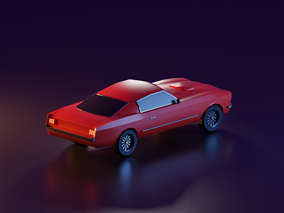 Low Poly Red Mustang 3d blender3d car lowpoly modeling mustang red