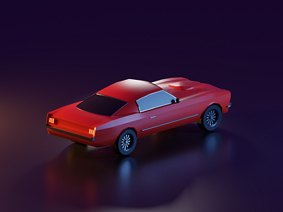 Low Poly Red Mustang