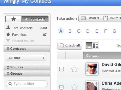 My Contacts address book contacts ui