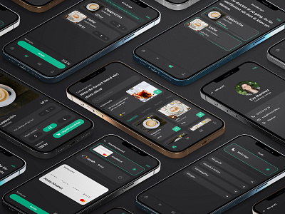 "Swedish fika" - mobile app darktheme design minimal sweden ui