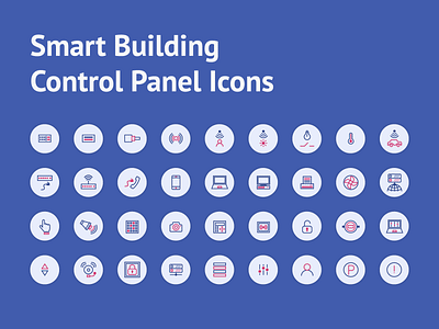 Smart Building Control Panel Icons art icon icon design icon set iconography iot smart home touch ui vector