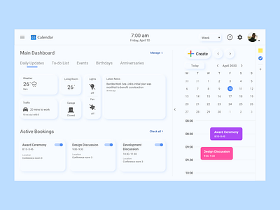 Digital Wall Calendar- Google Calendar Redesign