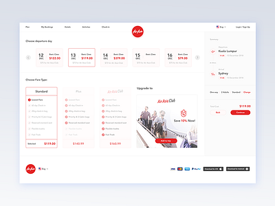 AirAsia - Search Results air asia booking flight flight booking gradient search search results travel ui design web design.