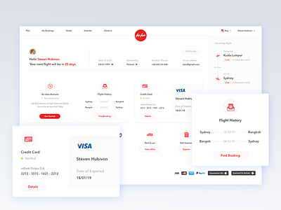 Air Asia Concept - Profile air asia booking flight flight booking gradient search search results travel ui design web design