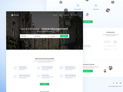 AirManaged airbnb airbnb management apartment branding clean hotel rent house rental web design