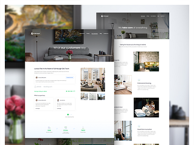 AirManaged Subpages airbnb apartment branding clean design hotel house management rent rental web