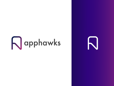 Apphawks - Logotype app brand design gradient identity logo mark qa qa company qa logo