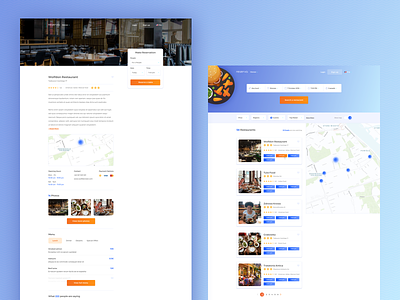 reserva / subpages details page food reservation restaurant restaurant web search result ui design web web design