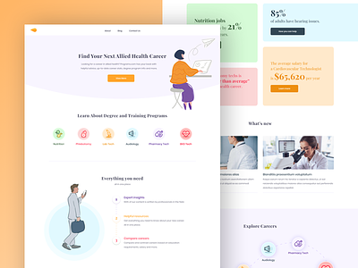 P - Homepage colorful design health health web illustration landing page medical programs ui design web design website