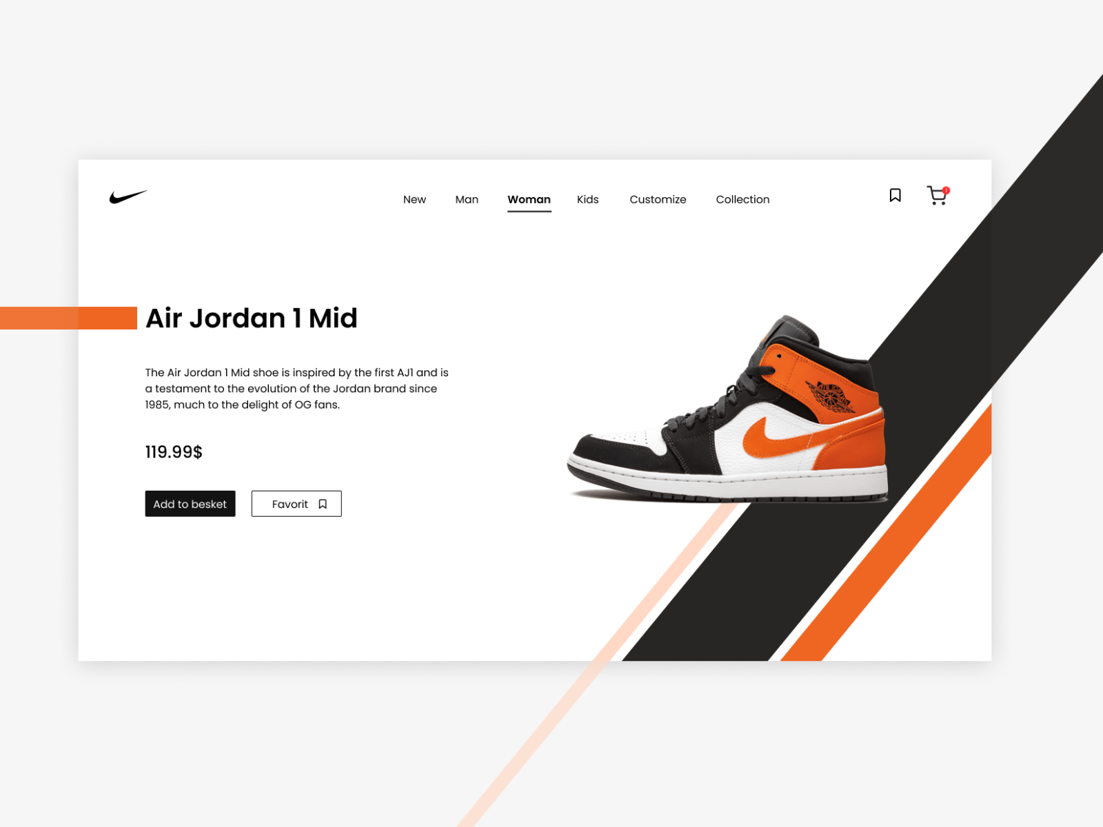 Air jordan 1 mid design website nike by Imene Ben Rachid on Dribbble