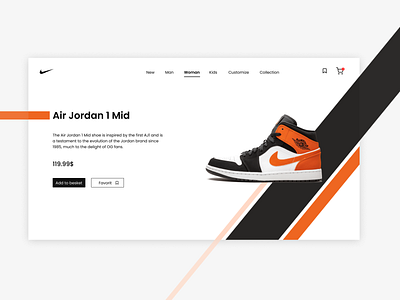 Air jordan 1 mid design website nike design figma illustration logo nike nike shoes sneakers ui ux web webdesign website